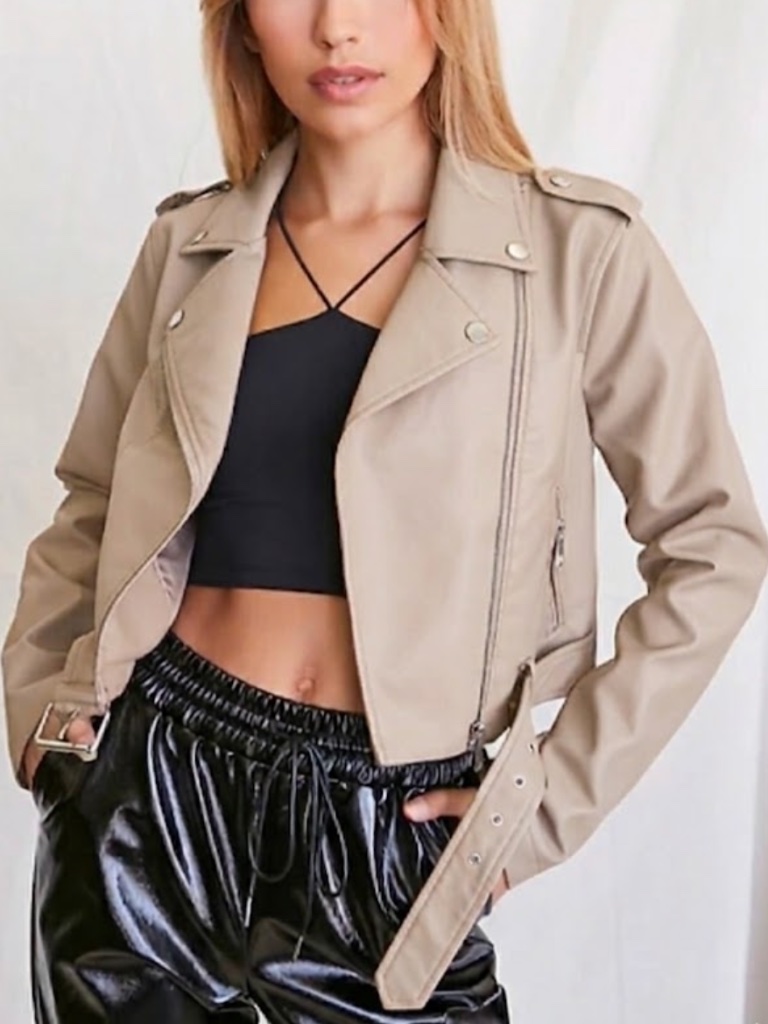Forever 21 Faux Leather Moto Jacket, S New